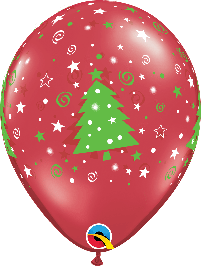 Christmas Trees Stars & Swirls 11″ Latex Balloons (50)