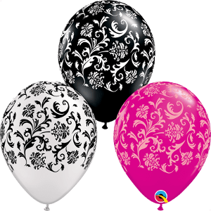 Qualatex Latex 11" Damask Print Latex Balloons (50 pack)