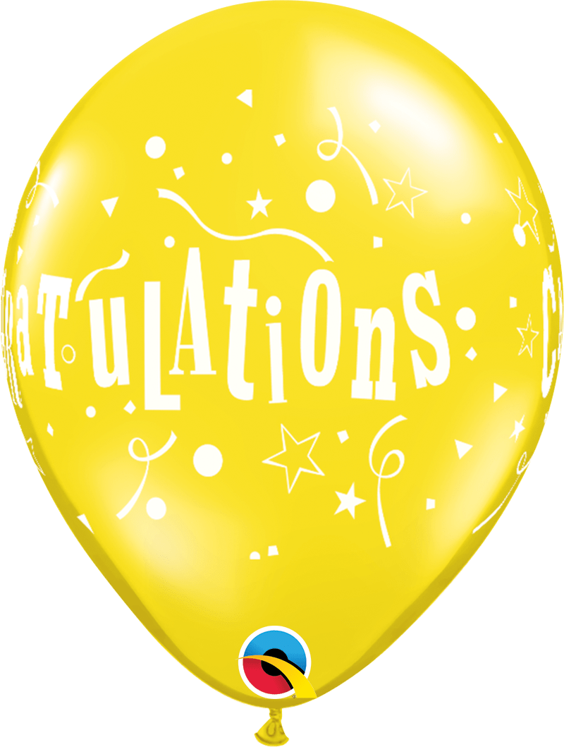 Qualatex Latex 11" Round Congratulations Stars (50 pack)
