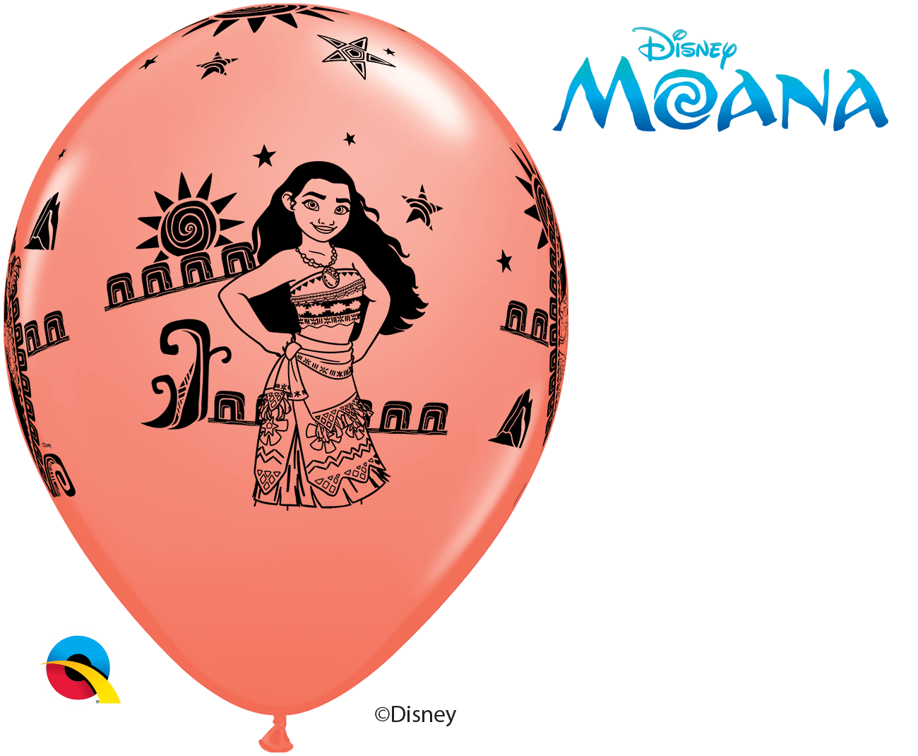 Qualatex Latex 11" Round Disney Moana & Maui Balloons (25 pack)
