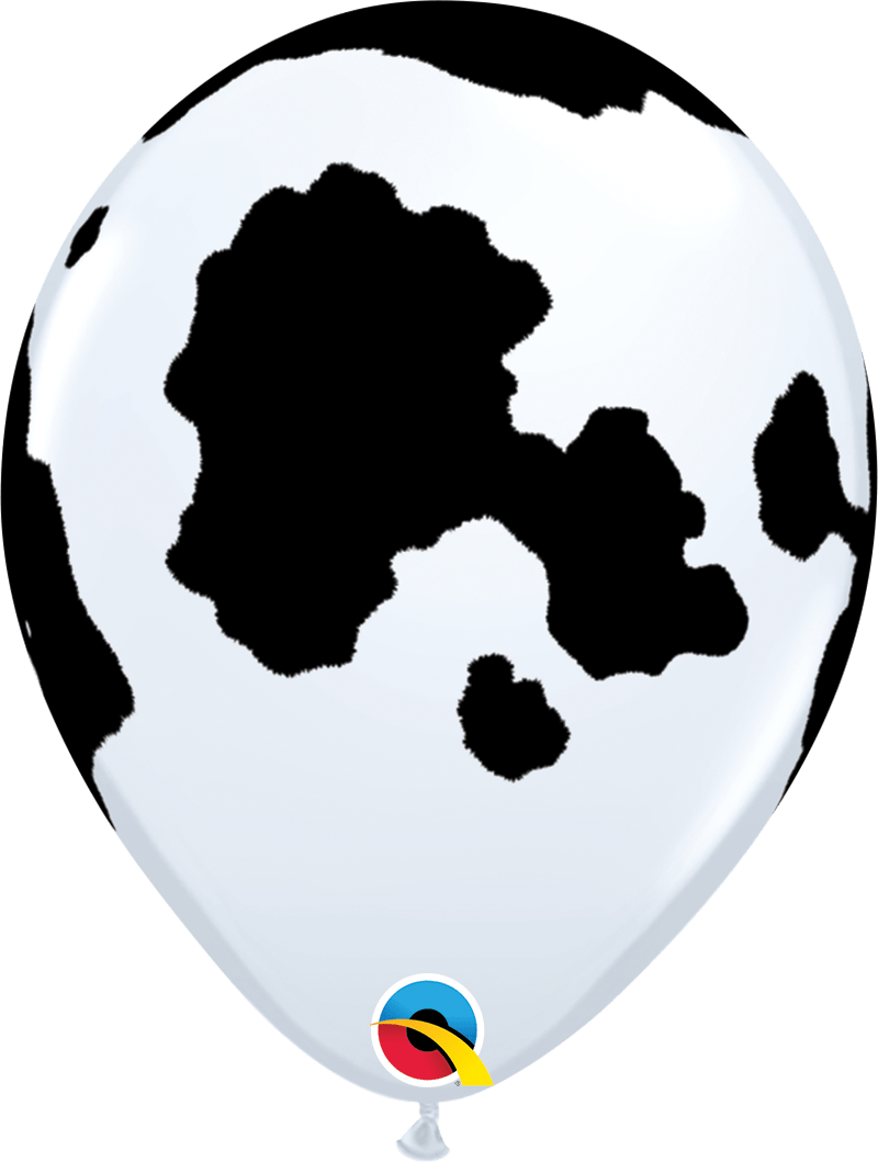 Qualatex Latex 11" Round Holstein Cow Print Latex Balloons (50 pack)