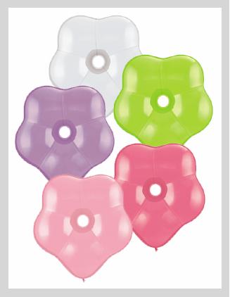 Qualatex Latex 6" Geo Blossom Flower Latex Balloons – Assorted Colors (100 count)