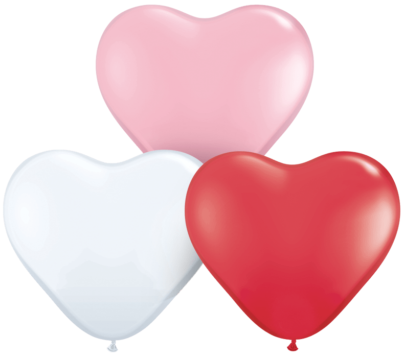 Qualatex Latex 6″ Heart Latex Balloons, Sweetheart Assortment (100)