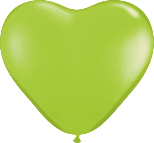 Qualatex Latex 6″ Lime Green Heart Latex Balloons (100)