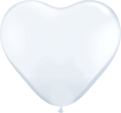 Qualatex Latex 6″ White Heart Latex Balloons (100)
