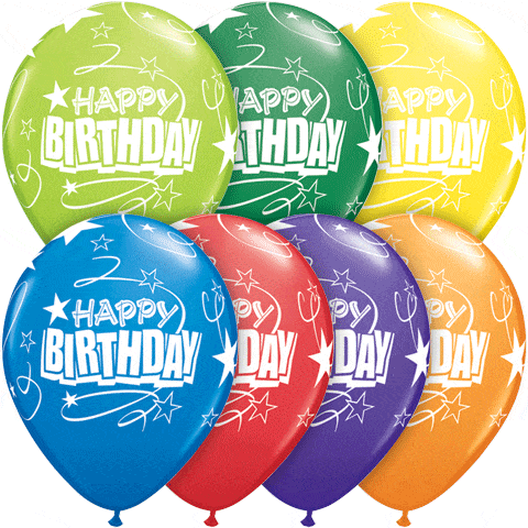Qualatex Latex Birthday Loops & Stars Carnival Assortment 11″ Latex Balloons (50)