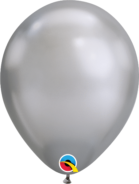 Qualatex Latex Chrome Silver 11″ Latex Balloons (100)