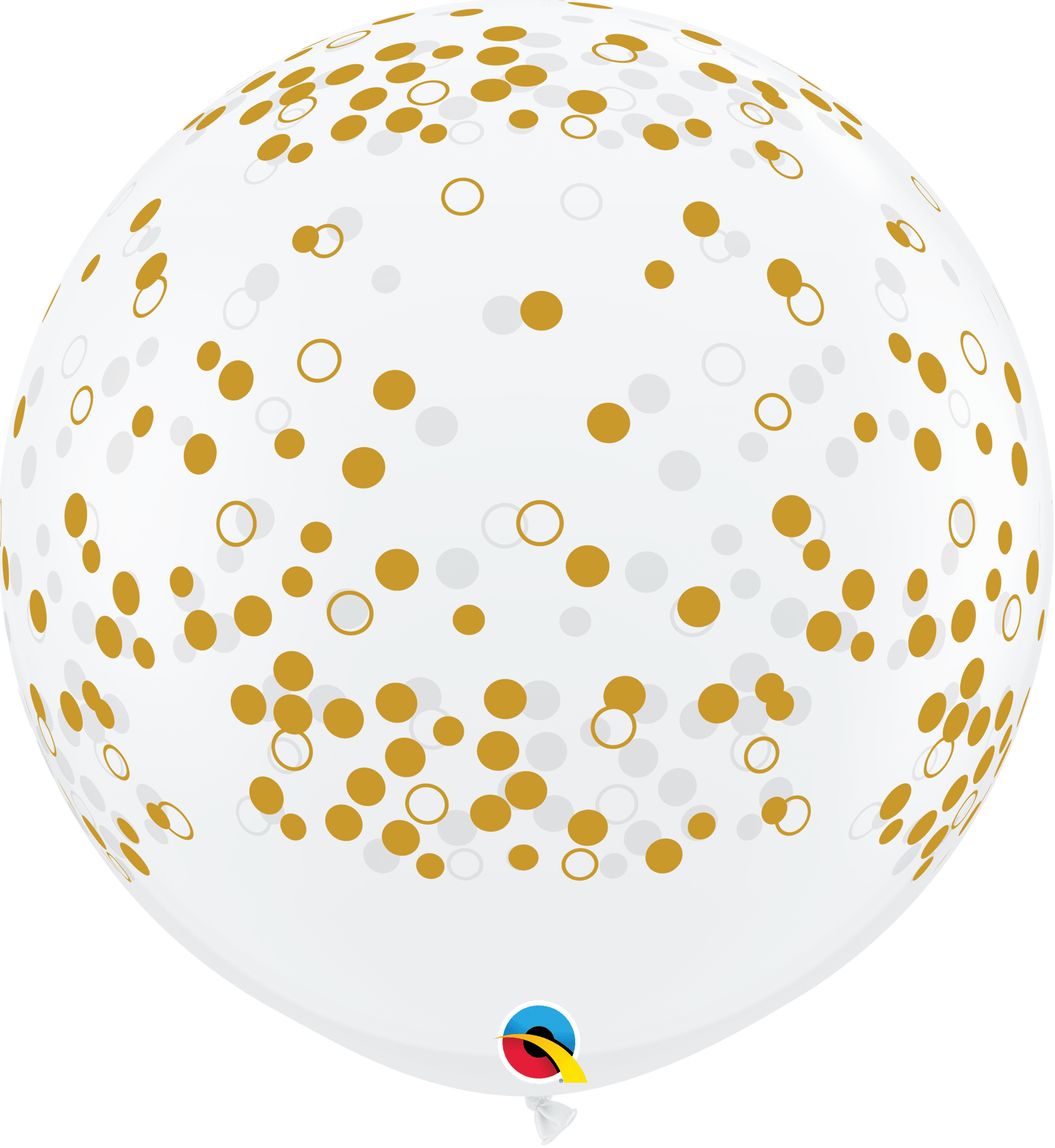 Qualatex Latex Diamond Clear Confetti Dots-A-Round 36″ Latex Balloons (2 count)