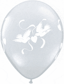 Qualatex Latex Diamond Clear Love Doves 11″ Latex Balloons (50 count)
