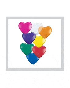 Qualatex Latex Jewel Assortment Heart 6″ Latex Balloons (100)