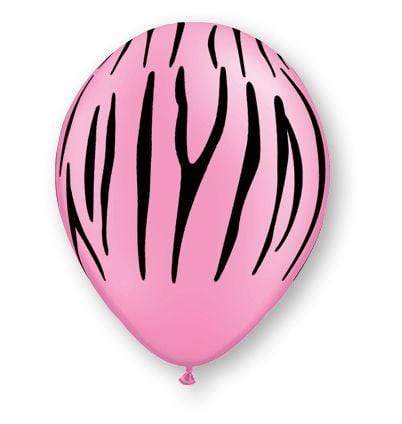 Qualatex Latex Neon Pink Safari Zebra Stripes 11″ Latex Balloons (50)