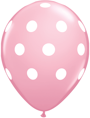 Pink with White Big Polka Dots 11″ Latex Balloons (50)