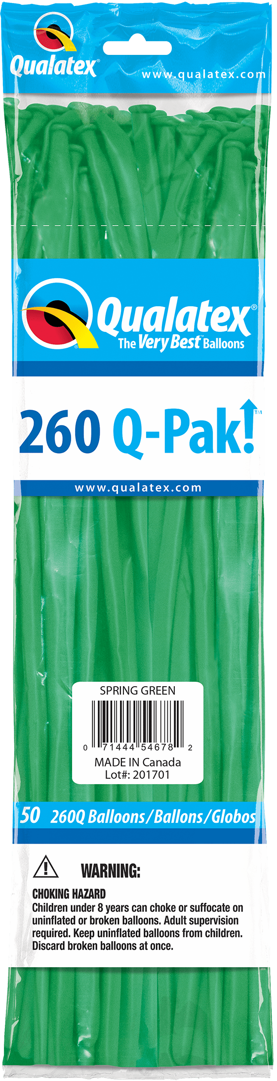 Qualatex Latex Spring Green 260Q Latex Balloons (50)