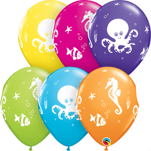 Qualatex Latex Under the Sea Creatures 11" Latex Balloons (50 count)