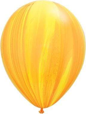 Qualatex Latex Yellow Orange Rainbow SuperAgate 11″ Latex Balloons (25)