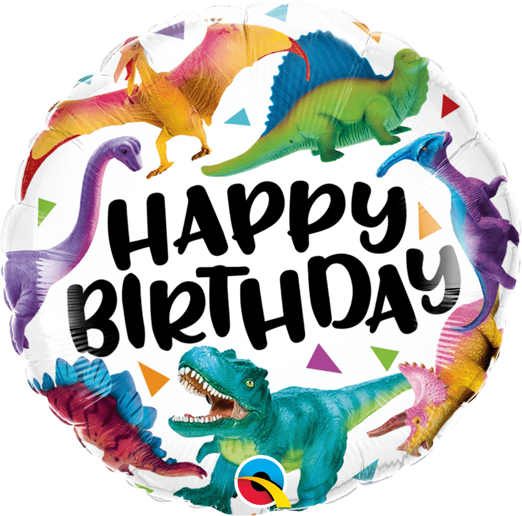 Birthday Colorful Dinosaurs 18″