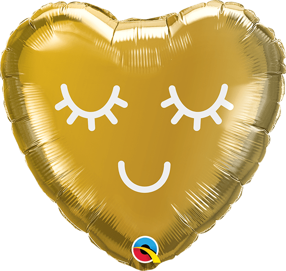 Qualatex Mylar & Foil Eyelashes Gold Minishape (requires heat-sealing) 9″ Balloon