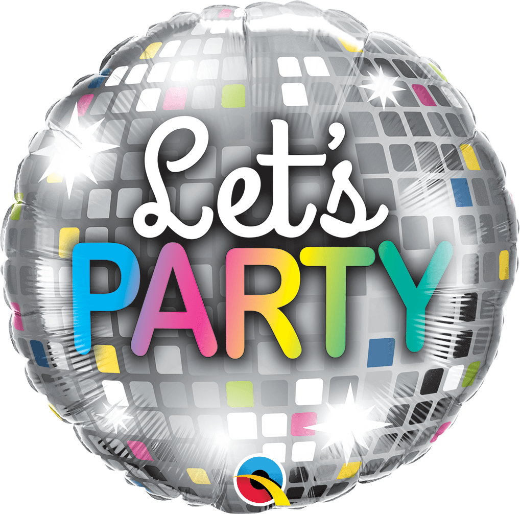Qualatex Mylar & Foil Let's Party Disco Ball 18″ Balloon