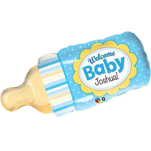 Qualatex Welcome Baby Bottle Blue (Write Name with Marker) 39″ Balloon