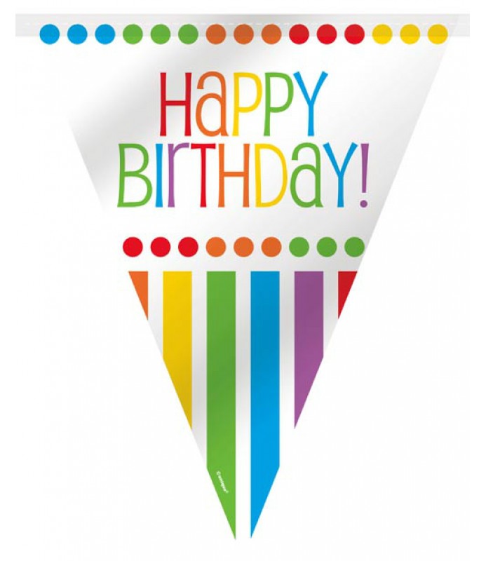 Rainbow Bday Flag Banner by Unique from Instaballoons
