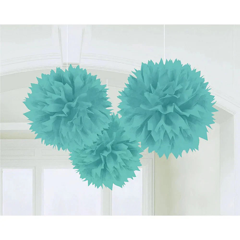 Robin's Egg Blue Fluffy Decoration 3pc - Amscan