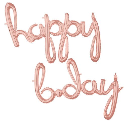 Script Balloon - Happy B-Day - Rose Gold - Anagram