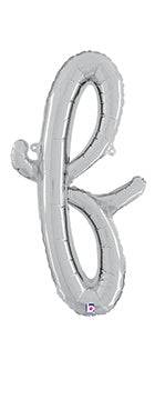 Script Letter F - Silver - Betallic