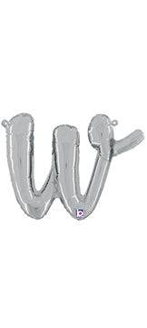 Script Letter W - Silver - Betallic