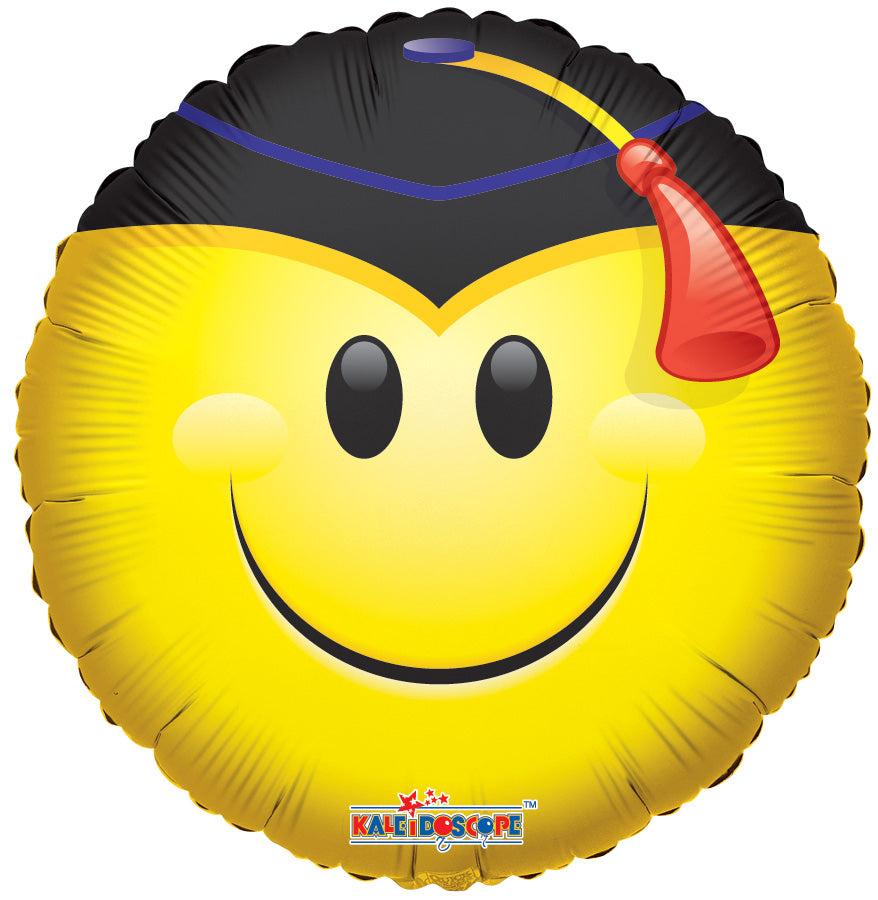 Smiley Grad Graduation 18″ Foil Balloon by Convergram from Instaballoons