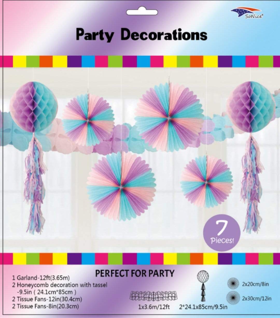 SoNice Mylar & Foil Pastel Tissue Deco Set Balloons (7 count)