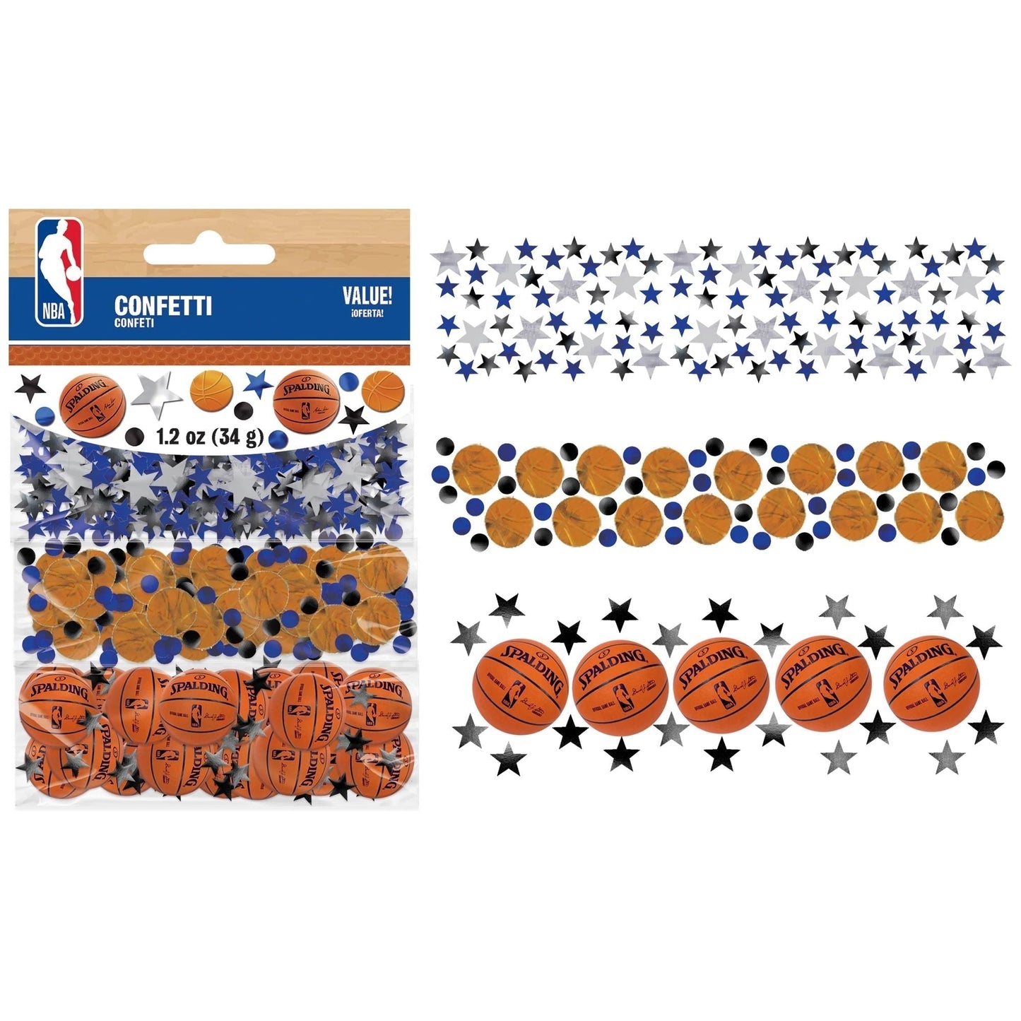 Spalding Basketball 1.2oz Confetti Value Pack - Amscan