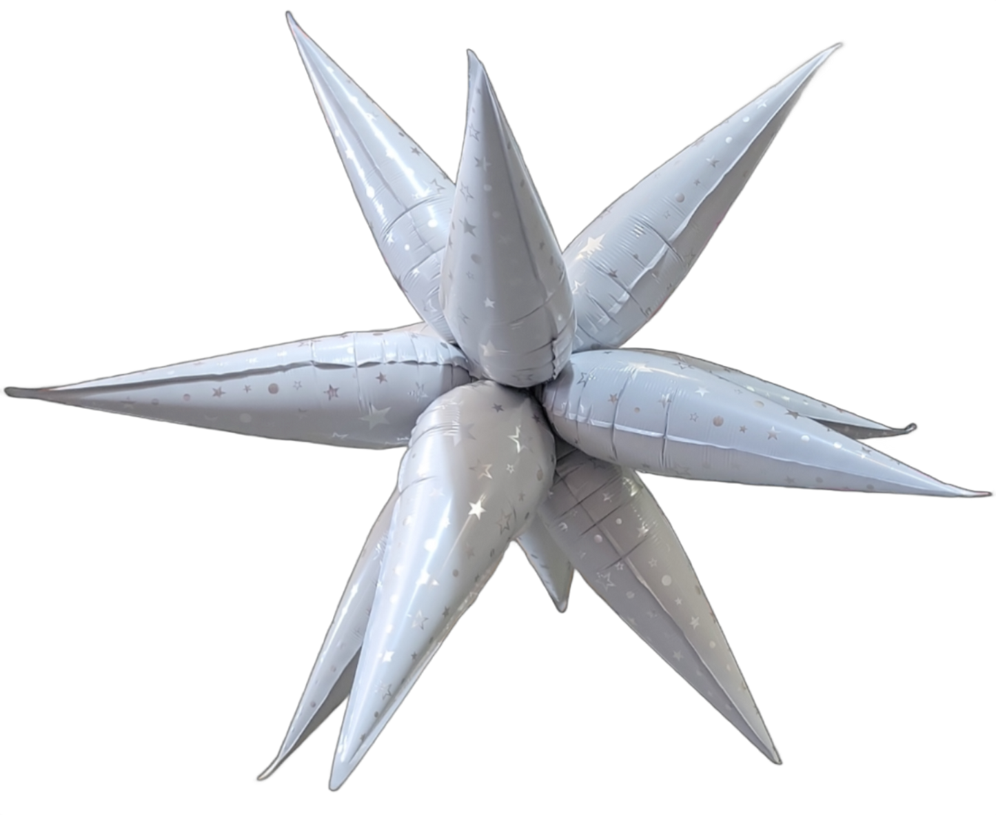 Starburst Silver Stars 40″ Foil Balloon by Imported from Instaballoons