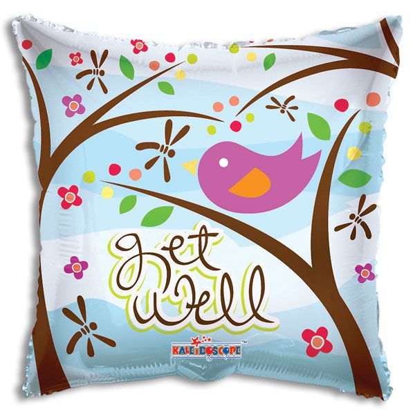 SV Get Well Cntmpry Bird 18″ Foil Balloon by Convergram from Instaballoons