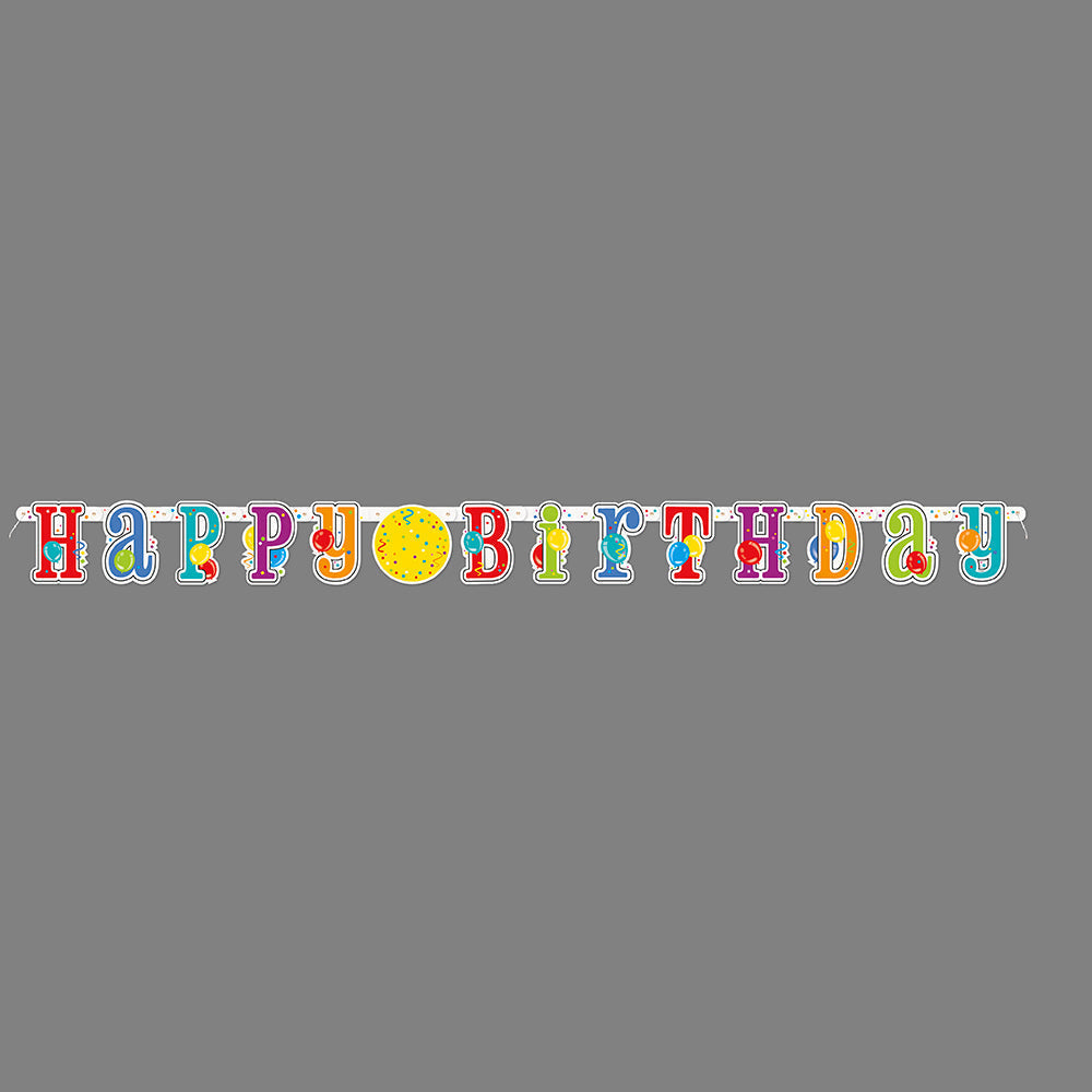 7ft Happy Birthday Jointed Banner With Stickers