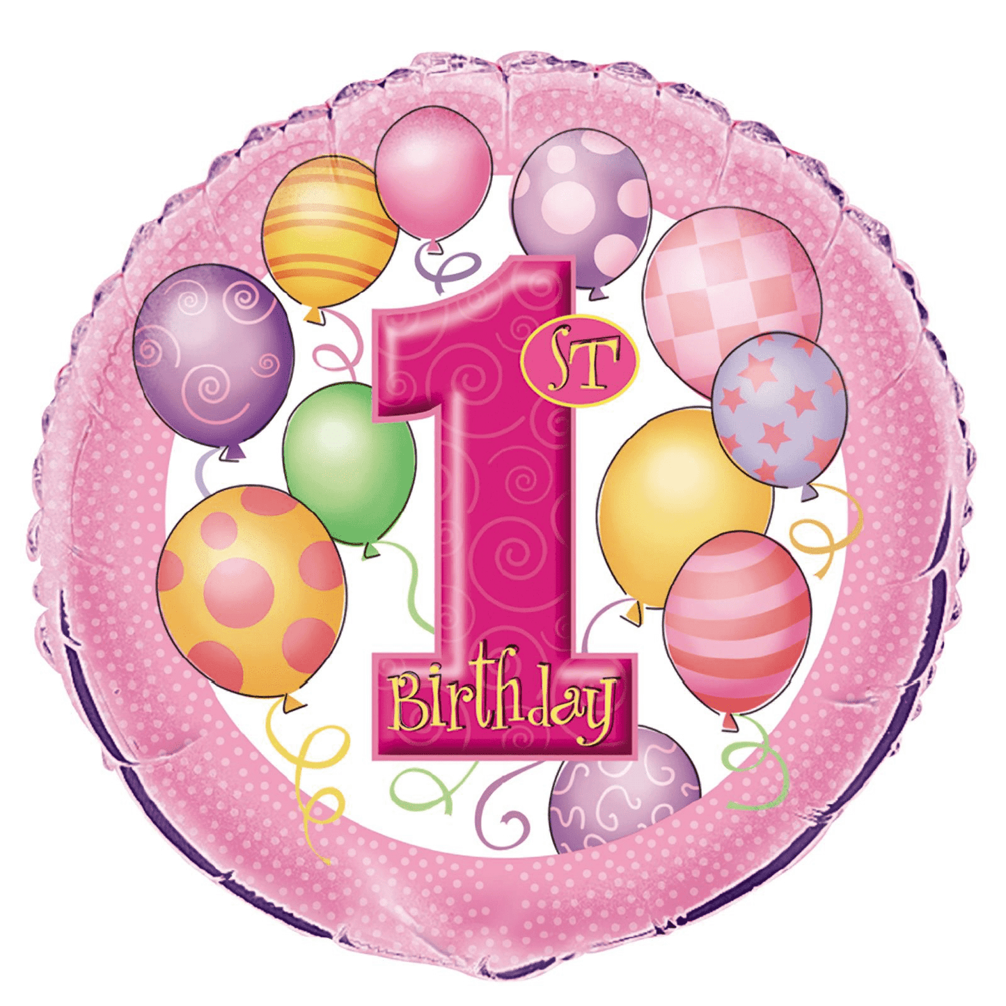 Unique First Birthday Pink 18″ Balloon