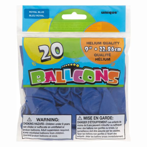 Unique Latex Royal Blue 9″ Latex Balloons (20 count)