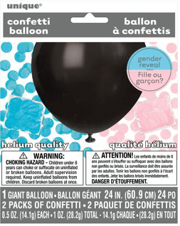 Gender Reveal 24" Balloon with Confetti
