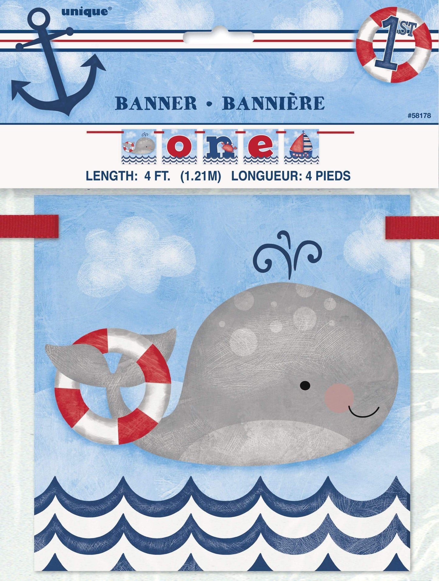 Unique Nautical 1st Birthday Banner 4ft