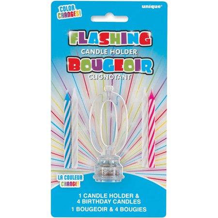 Unique Party Supplies #0 Flashing Candle Holder (5 count)