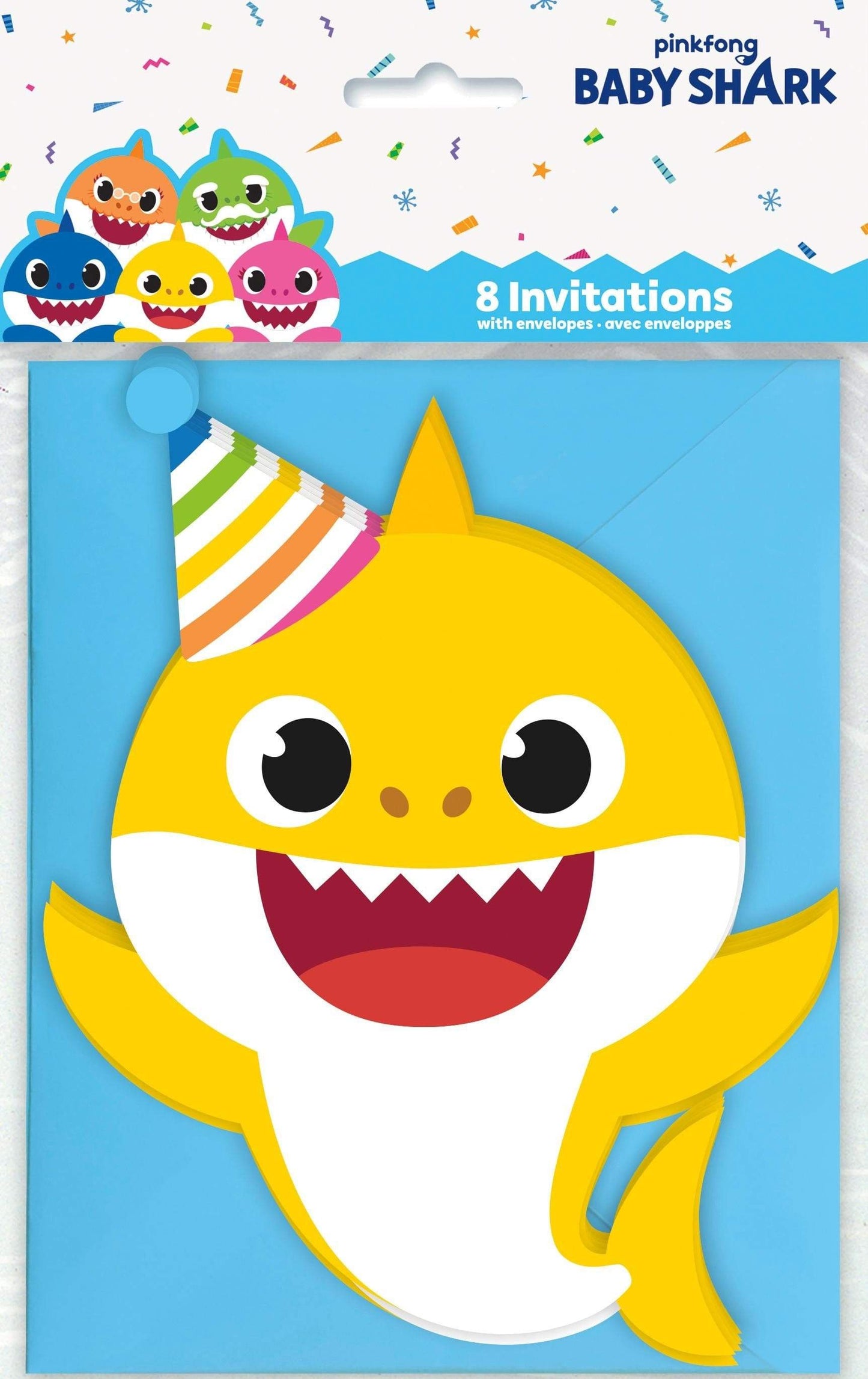 Unique Party Supplies Baby Shark Invitations (8 count)