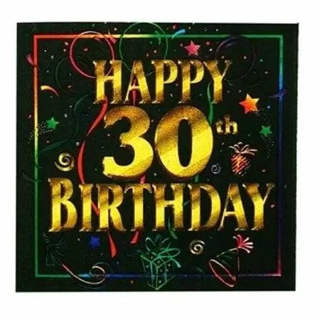 Unique Party Supplies Birthday Brilliance 30th Napkins (16 count)