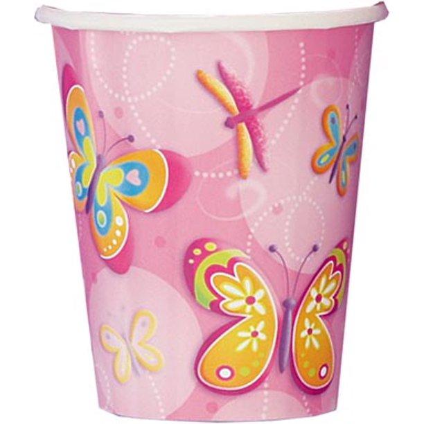 Unique Party Supplies Butterflies & Dragonflies Cups 9oz (8 count)