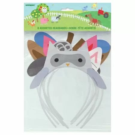 Unique Party Supplies Farm Party Headbands Assorted (6 count)