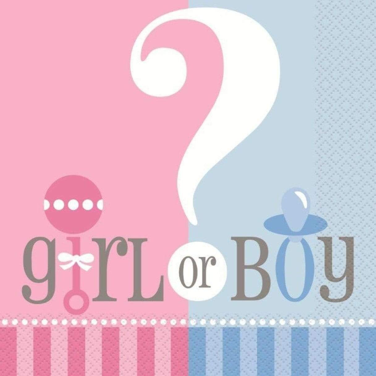 Unique Party Supplies Gender Reveal Lunch Napkins 12″