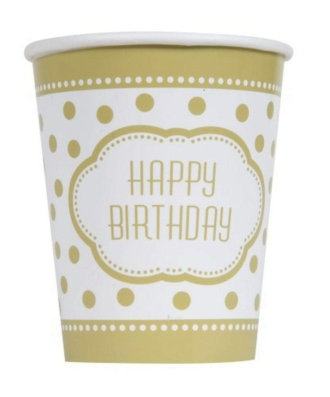 Unique Party Supplies Golden Bday Cups 9oz (8 count)