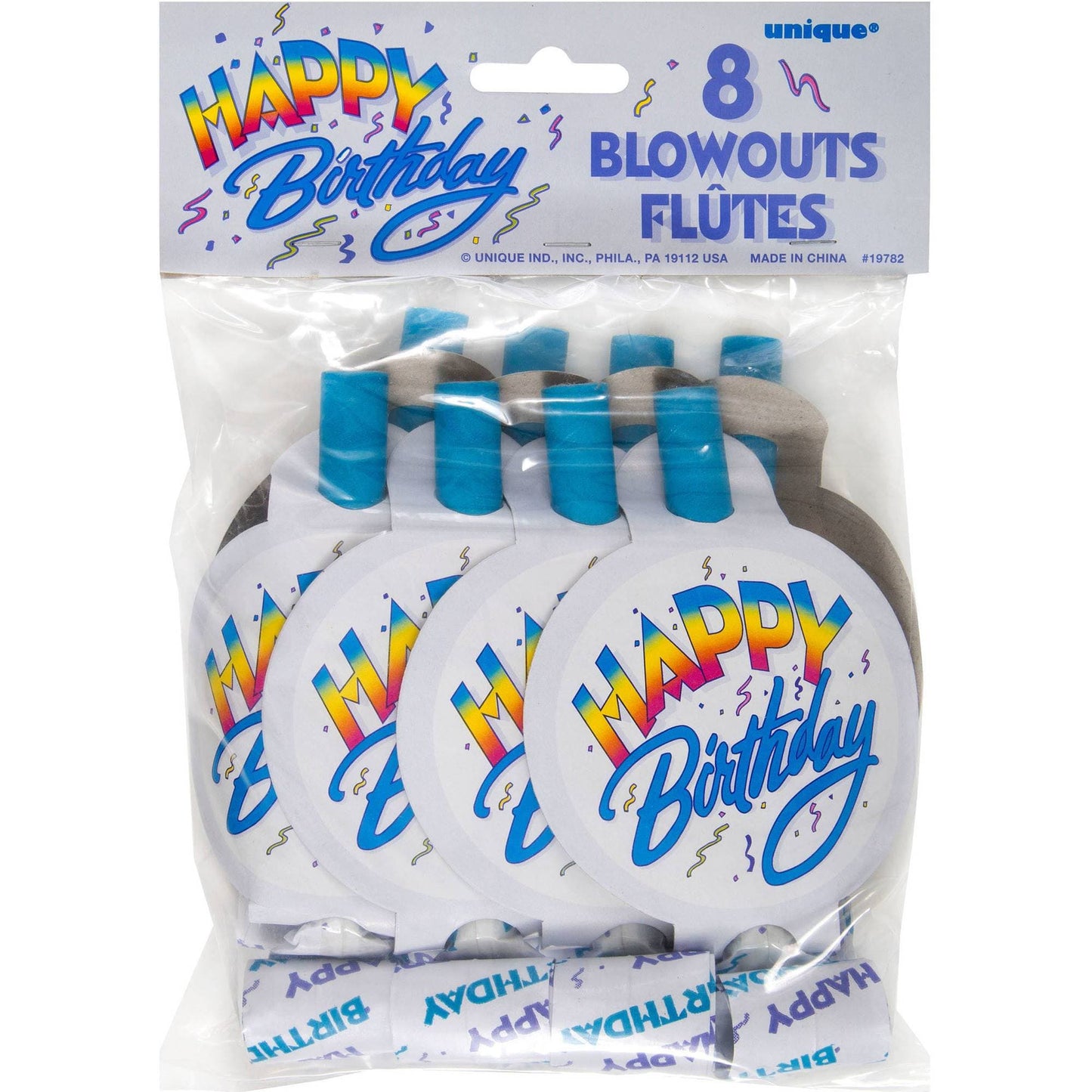 Unique Party Supplies Happy Birthday 90s Blowouts (8 count)