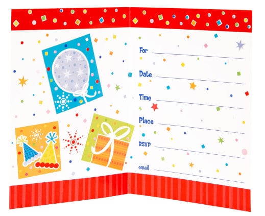Unique Party Supplies Party Style Invitations (8 count)