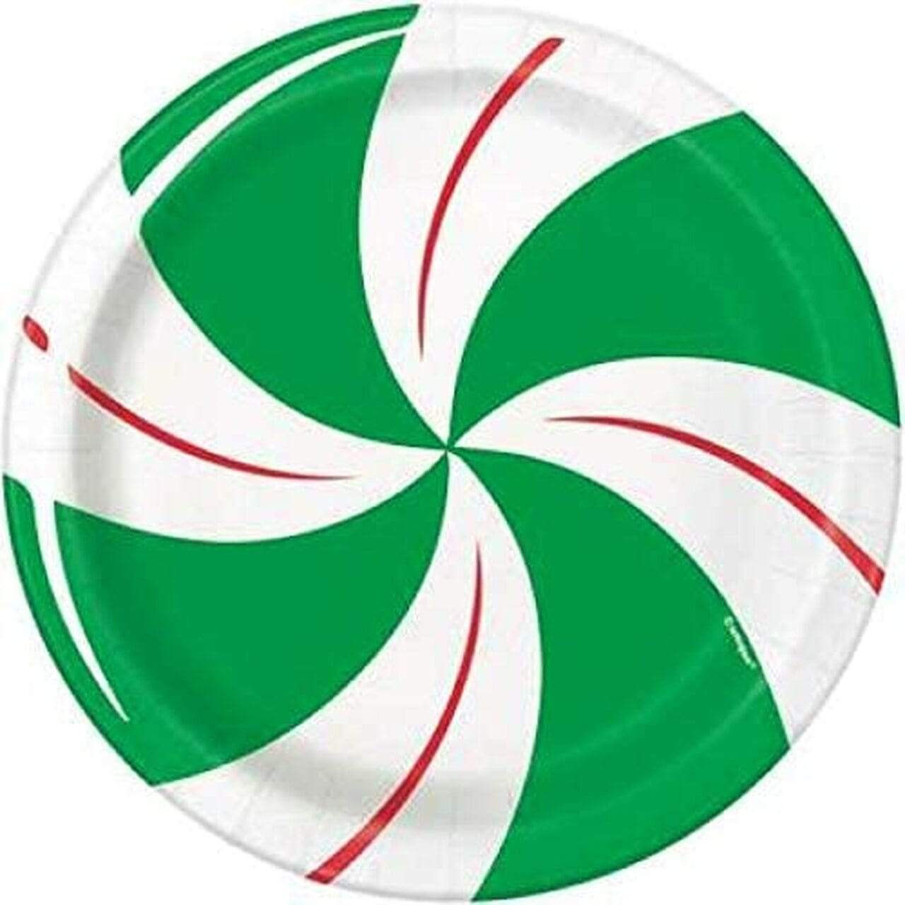 Unique Peppermint Christmas Paper Plates 7″ (8 count)