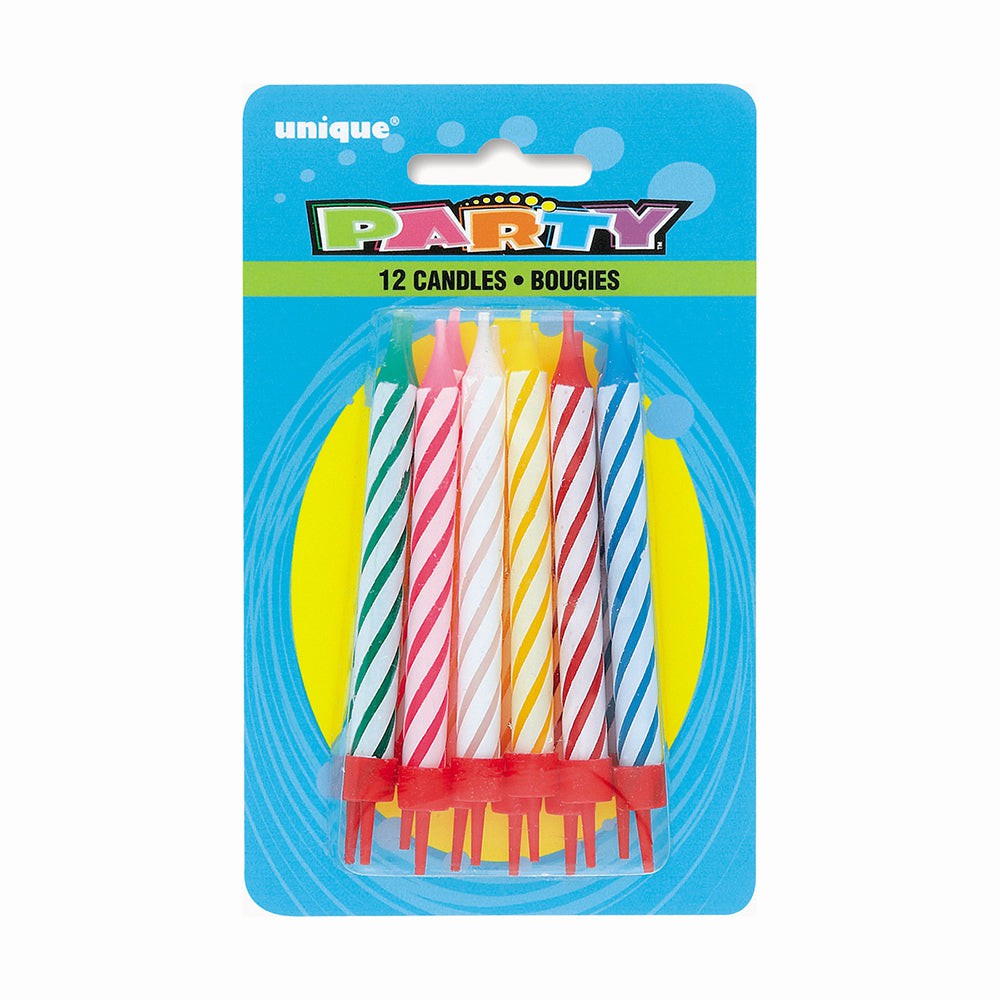 Spiral Birthday Candles In Cake Holders (12 Pk)