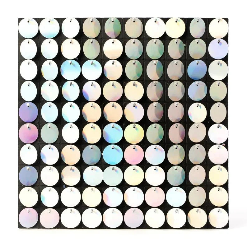 Shimmer Wall - White Iridescent Round - Portofino